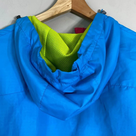 New Balance Windbreaker Rain Running Hooded Jacket Women's XXL Long Sleeve Blue - Picture 13 of 16